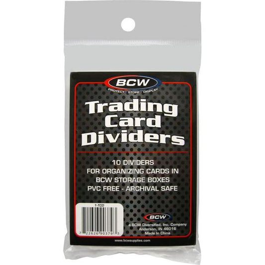 The Trading Card Dividers are made from a full 30 point white high density Polyethylene Plastic (archival quality), with write- on index tab, and are precision cut to size.