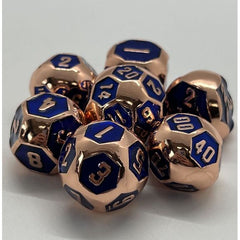 The perfect companion for your gaming needs! These premium die-cast polyhedral dice are exactly what you've been searching for that upcoming game night with the group. Each set weighs roughly 5 ounces and are stored in a quality, brushed metal tin with foam insert. These dice are engraved with crisp, easy-to-read numerals. Many styles and colors are available.

This set includes on of each: d20, d12, d10, d10 (percentile), d8, d6, and a d4 (7 dice in total). All inside the Galactic Toys Dice Tin.