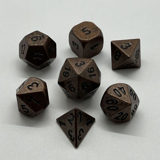 Galactic Dice Premium Dice Sets - NF Dice Bronze & Black (Ver 35) Set of 7 Dice with Tin