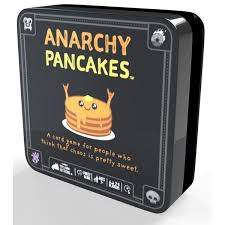 A card game for people who think that chaos is pretty sweet. In this frantic, fast-paced game, you all get a bunch of pancake cards with misfit toppings. Match your toppings with other players' toppings to force them to take your pancakes. Everyone should be working to do this as fast as they can at the same time. The first player to dump all their pancakes wins. It's 100% pure mayhem.