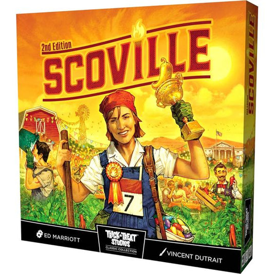 A true second edition of a beloved classic! In Scoville, players bid for turn order, plant and harvest peppers, complete recipes, and attempt to be crowned pepper king or queen! Features all new art (Vincent Dutrait!) and components, new single player rules, and the Labs expansion - all in the base box!