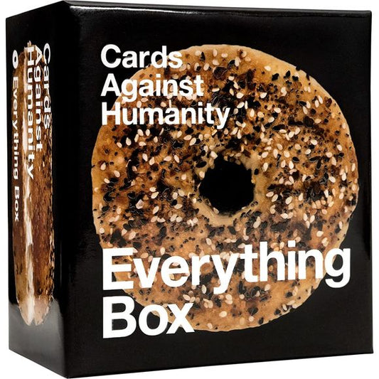The Everything Box comes with 300 all-new cards to add to your deck of Cards Against Humanity.

We'd like to say we called it the Everything Box because it holds a mirror to our fragmented, chaotic world, where everything is monetized and opiate-peddling megacorporations control us with amoral social media algorithms.