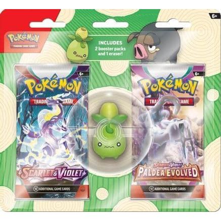 Pokemon Scarlet and Violet BACK TO SCHOOL 2023: ERASER BLISTER -1 OF 2 RANDOM ERASERS (SMOLIV OR LECHONK)