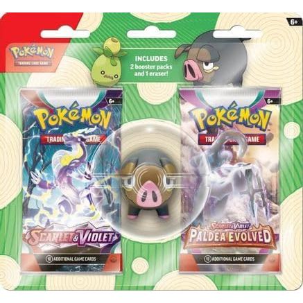 Pokemon TCG: Scarlet & Violet Back to school 2 packs with 1 eraser - 1 at Random