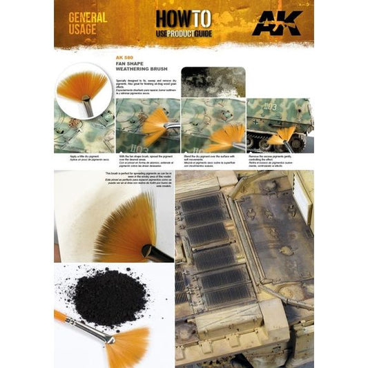 AK Interactive AK580 Fan Shape Weathering Brush | Galactic Toys & Collectibles