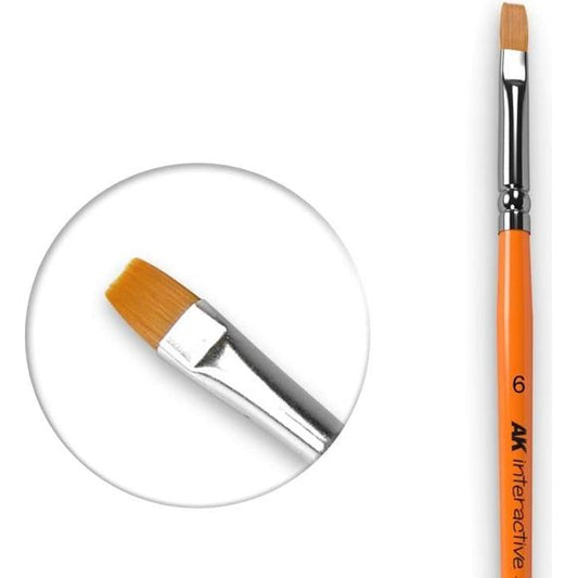 AK Interactive AK611 Flat 6 Synthetic Brush | Galactic Toys & Collectibles