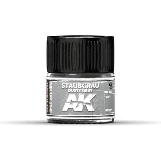 AK Interactive Real Color Staubgrau Dusty Grey 10ML Acrylic Hobby Paint Bottle | Galactic Toys & Collectibles