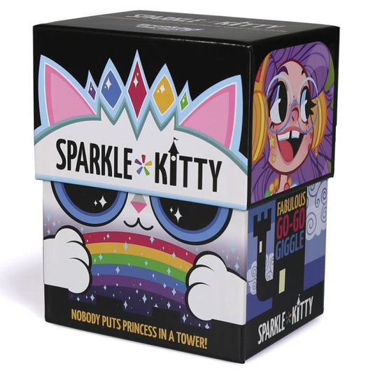 Nobody puts princess in a tower!

Sparkle*Kitty is an adorably fun, social, and magical spell card game for all ages, sizes and genders. Once upon a time, a group of powerful princesses were captured and locked away in Cursed "No Cursing" towers by the evil queen Sparkle*Kitty! All their words and magic spells vanished and became sugar & spice... almost everything nice.

Luckily these are no ordinary princesses and you are no ordinary player! Take matters into your own hands and harness the simple and sweet