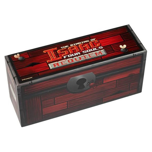The Binding of Isaac: Four Souls Requiem is a huge expansion of the original Binding of Isaac: Four Souls game. Fight new monsters, collect new items, play as new characters. The expansion also adds new Solo and Multiplayer game modes and a brand new ROOM deck! The Room deck shakes up game play by adding global effects to all players that modify existing mechanics and even add new ones.