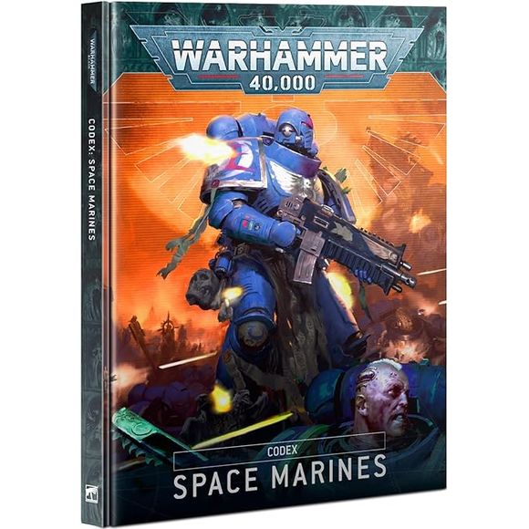 Inside this 216-page hardback book, you'll find:
– Extensive background information regarding the Imperium's Space Marines, ranging from their genetic enhancements to the deeds of famous Chapters
– Exhilarating artwork depicting the Adeptus Astartes in epic battles against innumerable enemies
– 93 datasheets detailing the profiles, wargear, and unique abilities of every Space Marines unit, from newly-recruited Scouts to mighty Dreadnoughts
– Seven themed Detachments, such as the Anvil Siege Force and Vangua