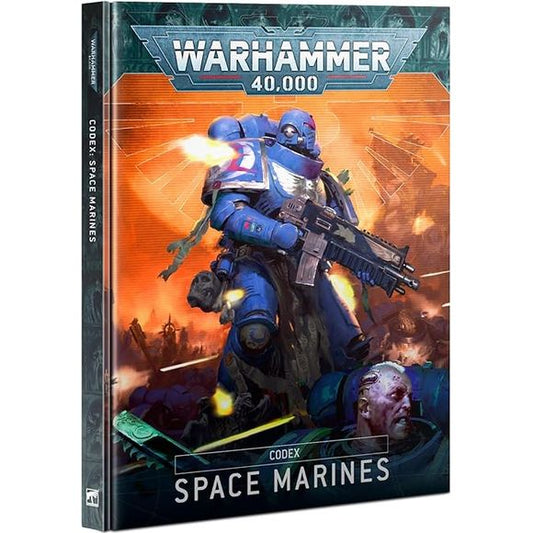 Inside this 216-page hardback book, you'll find:
– Extensive background information regarding the Imperium's Space Marines, ranging from their genetic enhancements to the deeds of famous Chapters
– Exhilarating artwork depicting the Adeptus Astartes in epic battles against innumerable enemies
– 93 datasheets detailing the profiles, wargear, and unique abilities of every Space Marines unit, from newly-recruited Scouts to mighty Dreadnoughts
– Seven themed Detachments, such as the Anvil Siege Force and Vangua