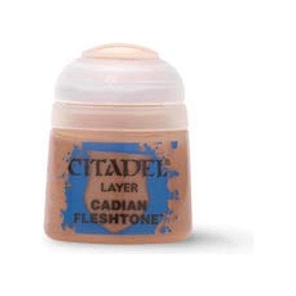 What's included? (1) Citadel Layer Cadian Fleshtone paint pot Specs: Manufacturer: Games Workshop/Citadel Colour Manufacturer Identification Number: 22-36 Condition: New/Sealed Size: 0.4 floz / 12mL Stock photo shown.