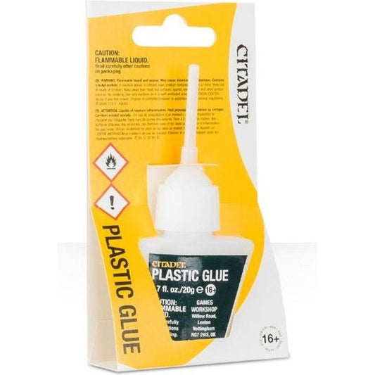 Games Workshop Citadel Plastic Glue Thick - The perfect option for gluing your miniatures and model kits together. Primarily design for use on plastic. This is a flammable liquid and can only ship Ground.