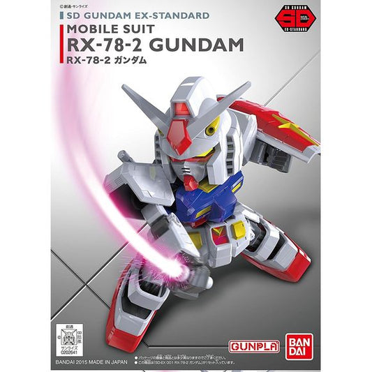 Bandai's SD Gundam EX Standard lineup features stylish proportions and newly designed joints for improved posability, as well as parts and weaponry that can be swapped with HG kits!  Each comes with foil stickers for the markings. Runner x5, Sticker x1, manual.
