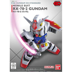 Bandai's SD Gundam EX Standard lineup features stylish proportions and newly designed joints for improved posability, as well as parts and weaponry that can be swapped with HG kits!  Each comes with foil stickers for the markings. Runner x5, Sticker x1, manual.